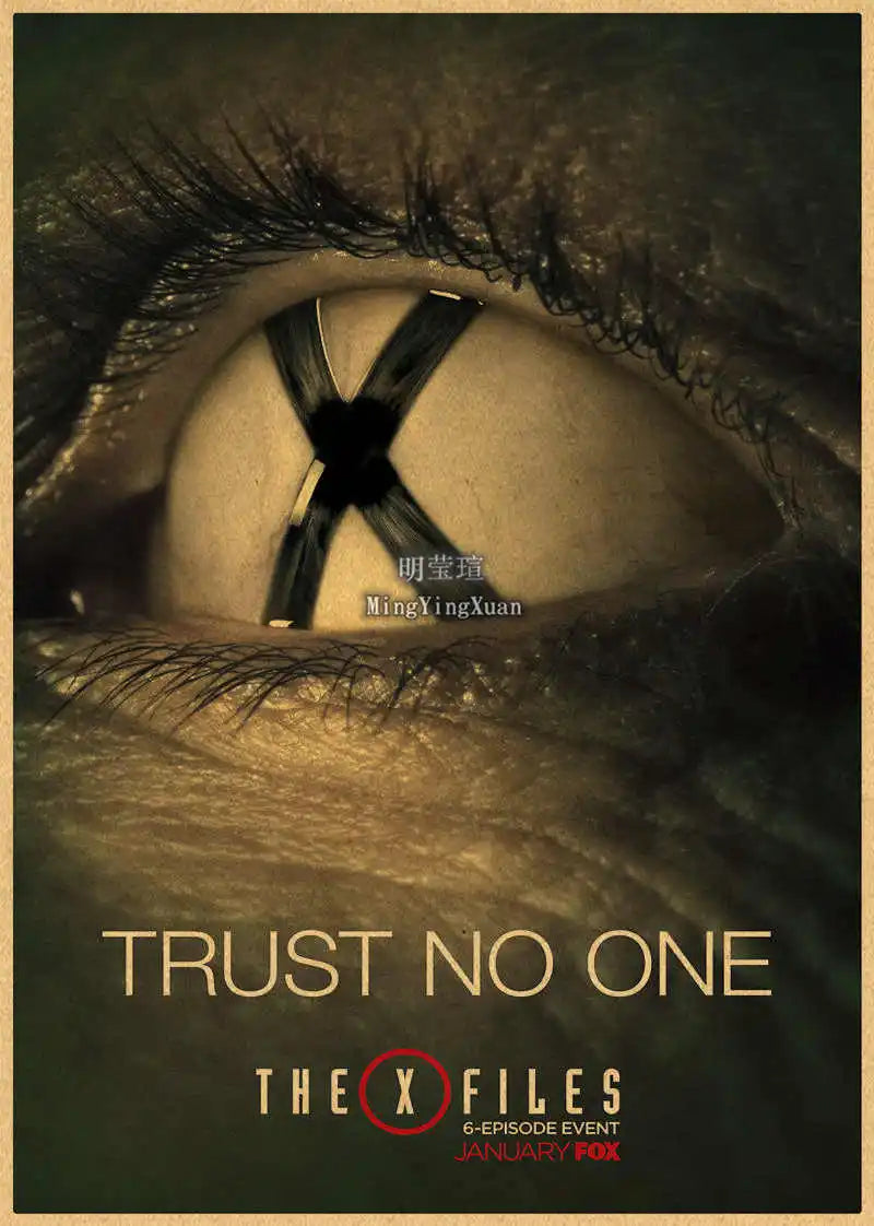 X-Files "I Want to Believe" UFO Alien Vintage Kraft Poster