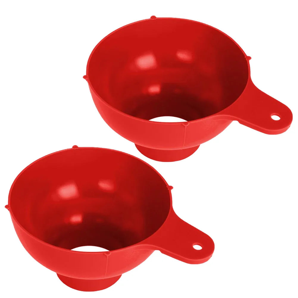 Wide Mouth Food Grade Plastic Funnel for Kitchen – 1-2 Pack Kitchen Funnel Axl Red 2pcs