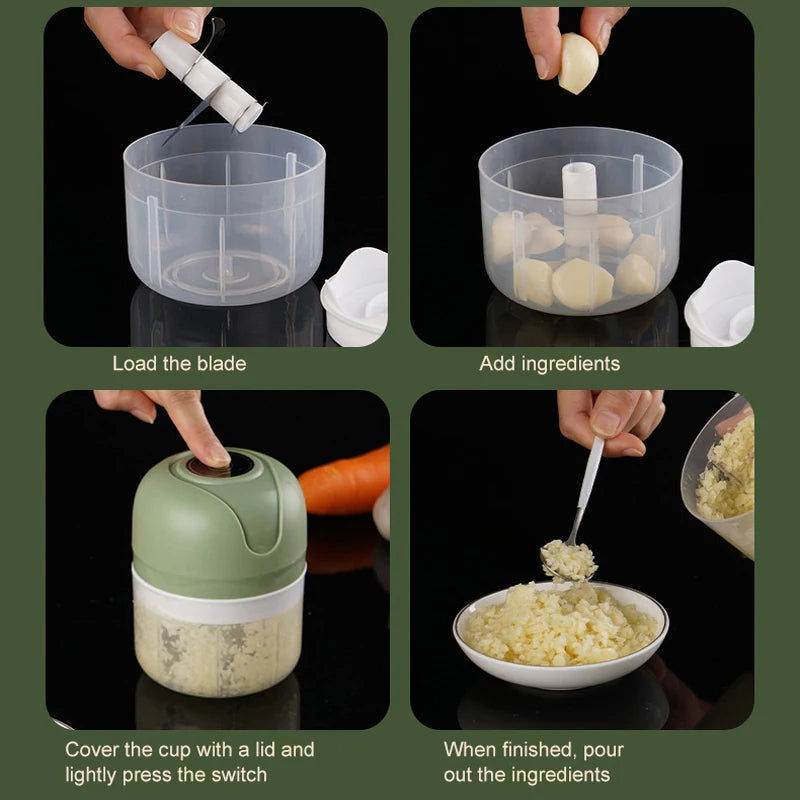BALASHOV Mini Electric Garlic Chopper – USB Food Chopper 250ml Electric Food Chopper Axl