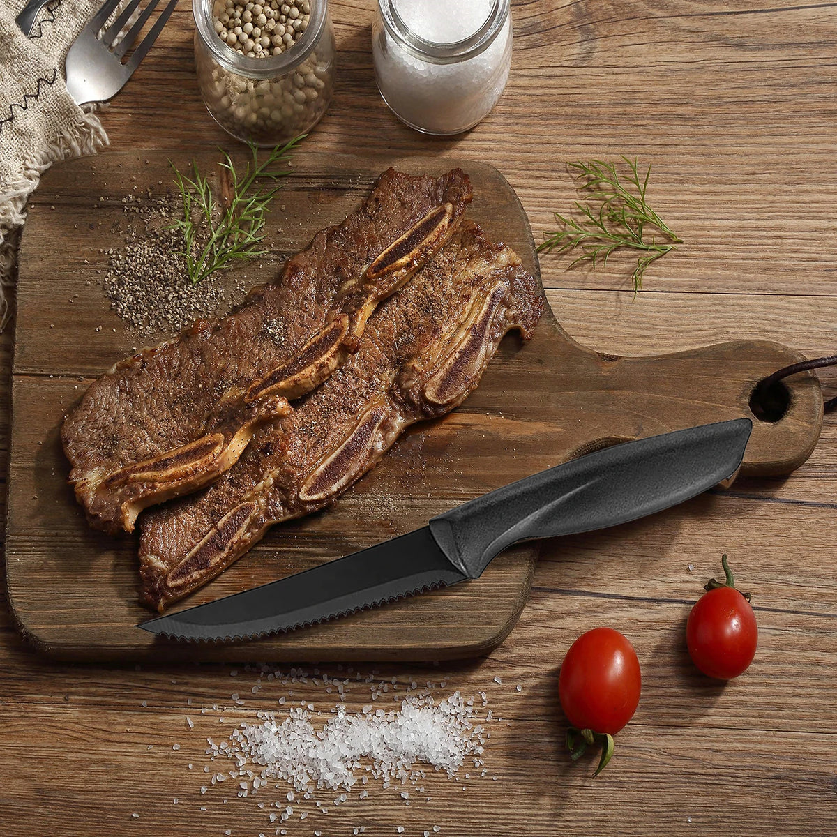 YRIDEFE Serrated Steak Knife Set – Stainless Steel 2/4/6/8 Pc Steak Knife Set Axl