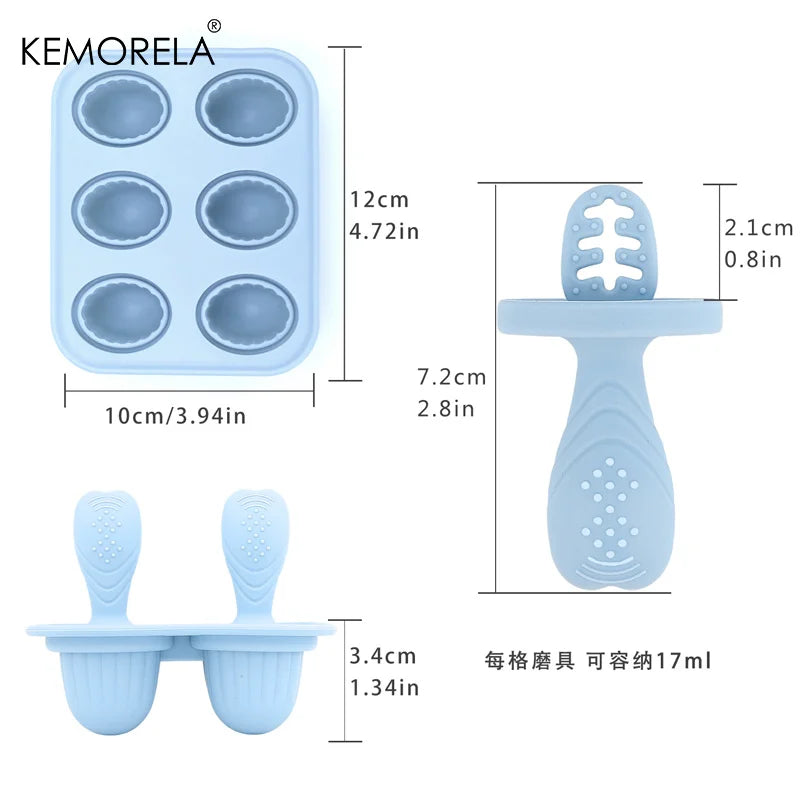 KEMORELA 6-Cavity Baby Popsicle Silicone Mold | Homemade Ice Pops Popsicle Mold Axl