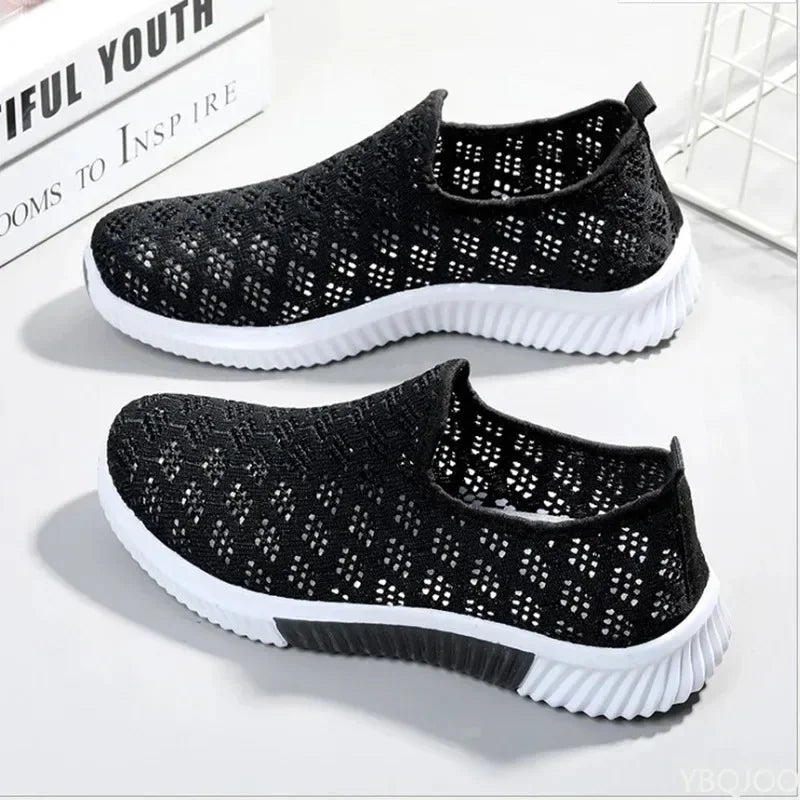 Women's Air Mesh Slip-On Sneakers – Breathable Casual Sports Shoe Women's Sneakers Axl black 36