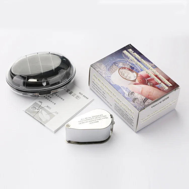 40X Foldable Magnifying Glass with LED & UV Money Detector Handheld Magnifier Axl