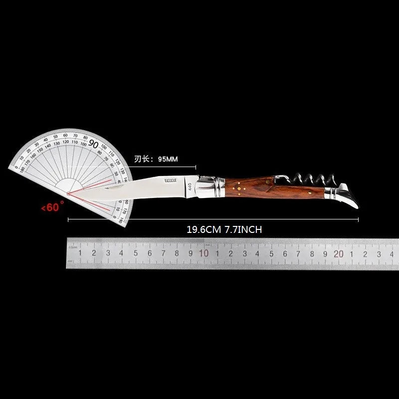 Laguiole Style Wine Corkscrew – Wood Handle Waiter's Knife Wine Corkscrew Axl