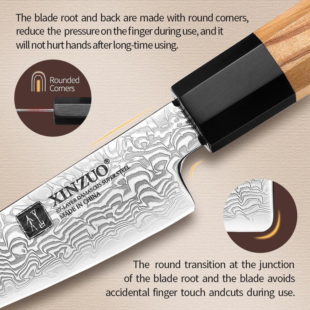 XINZUO 4.2" Damascus VG10 Paring Knife – 67-Layer Steel Damascus Paring Knife Axl