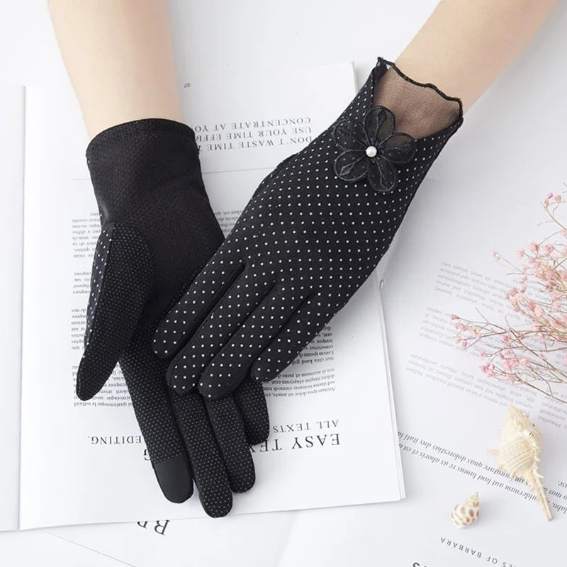 Women's UV Sun Protection Gloves – Touchscreen & Non-Slip Sun Protection Gloves Axl One Size black