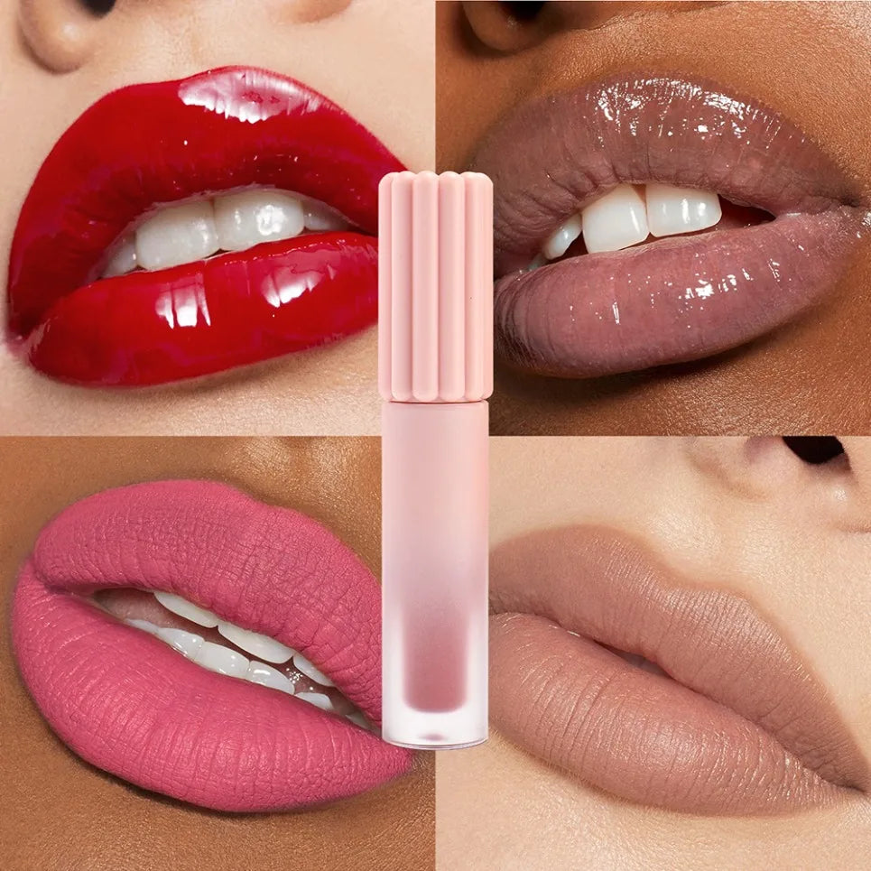 Vegan Matte Liquid Lipstick & Lip Gloss – Dual Texture Nude Lip Gloss Axl
