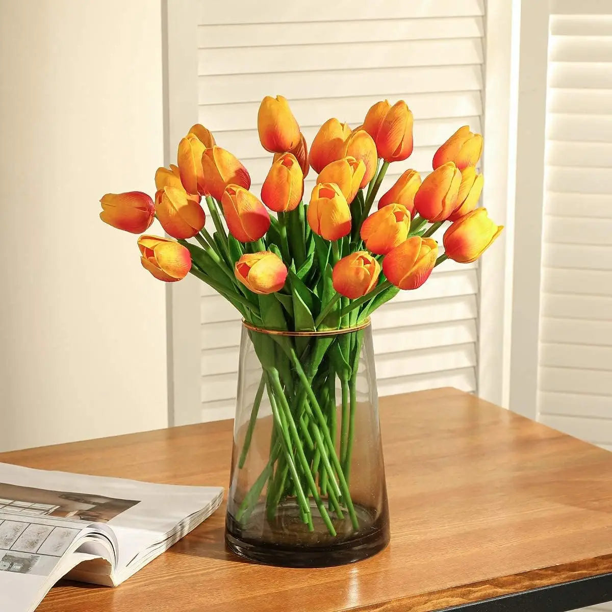 10 PCS Real Touch Artificial Tulips – Wedding & Home Decor Artificial Flowers Axl