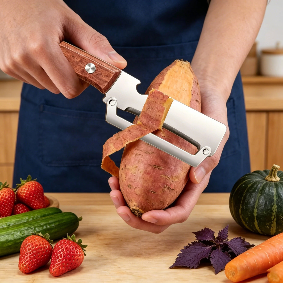 Multi-Use Sugarcane & Fruit Peeling Knife – Stainless Steel Kitchen Peeling Knife Axl