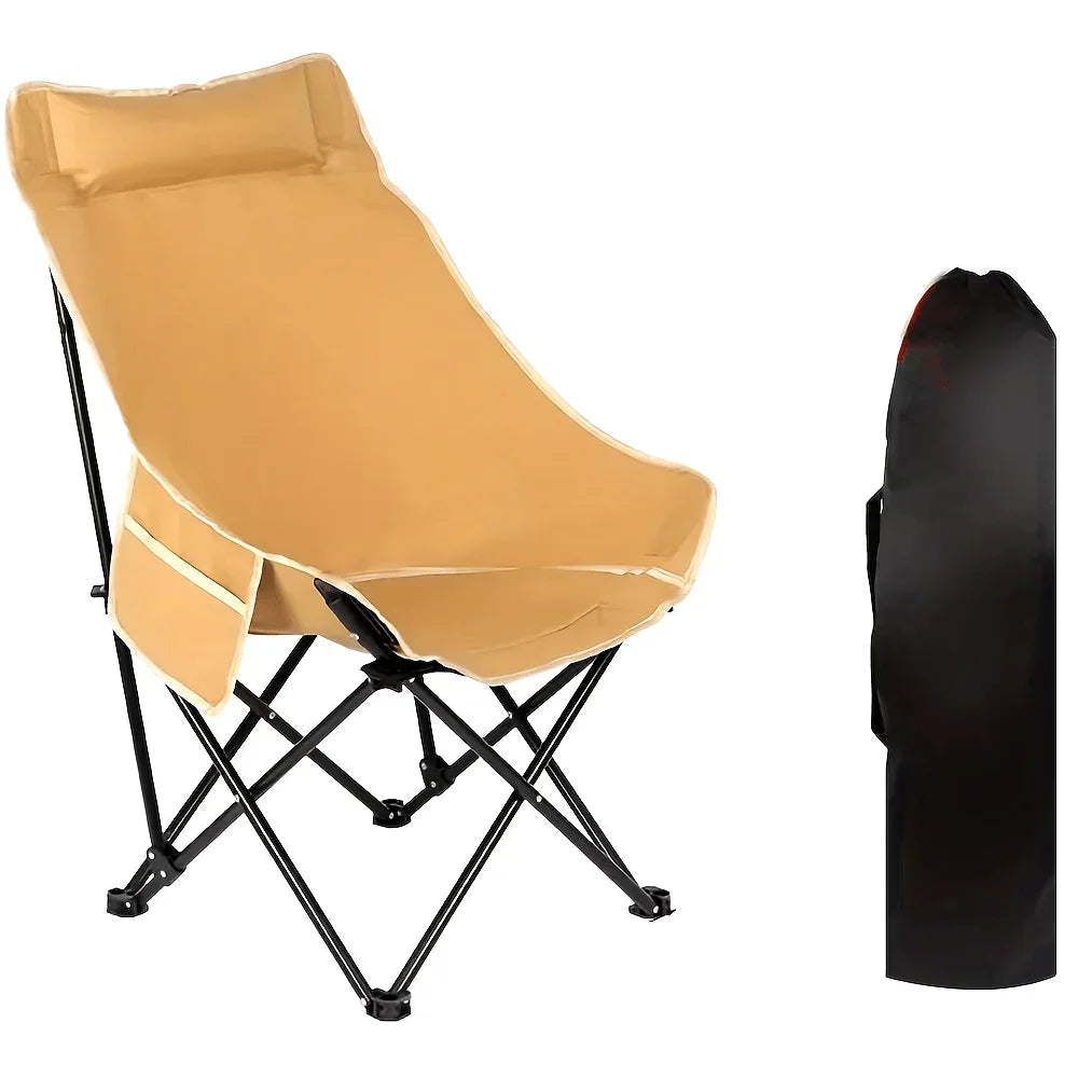 Portable High-Back Moon Chair – Foldable Camping Beach Chair Folding Outdoor Chair Axl