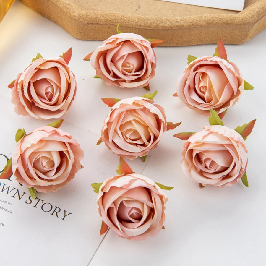Silk Artificial Rose Heads 10/20 Pcs – Wedding & Home Decor Artificial Silk Flowers Axl Champagne 20 pcs