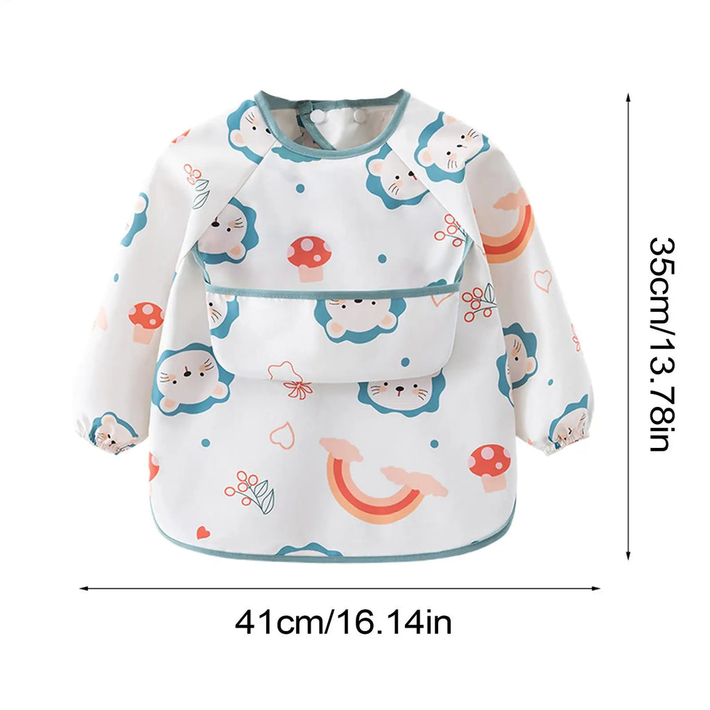Long Sleeve Baby Smock Bib – Waterproof & Washable Toddler Bib Baby Smock Bib Axl