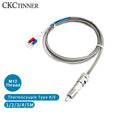 M12 K/E Type Thermocouple Temp Sensor 0–600°C | 1–5M Cable Thermocouple Sensor Axl M12 Type E 1M