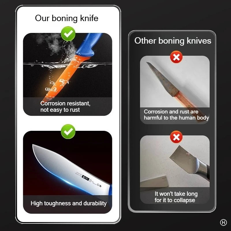 Ultra-Sharp Curved Boning Knife – Stainless Steel Butcher Blade Boning Knife Axl