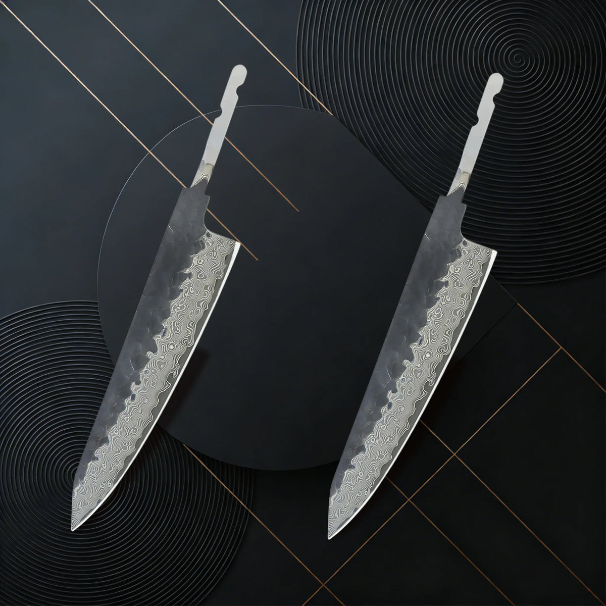 Damascus Steel Kiritsuke Knife Blade – DIY Chef Knife Making Damascus Knife Blade Axl Blade-A-2PCS