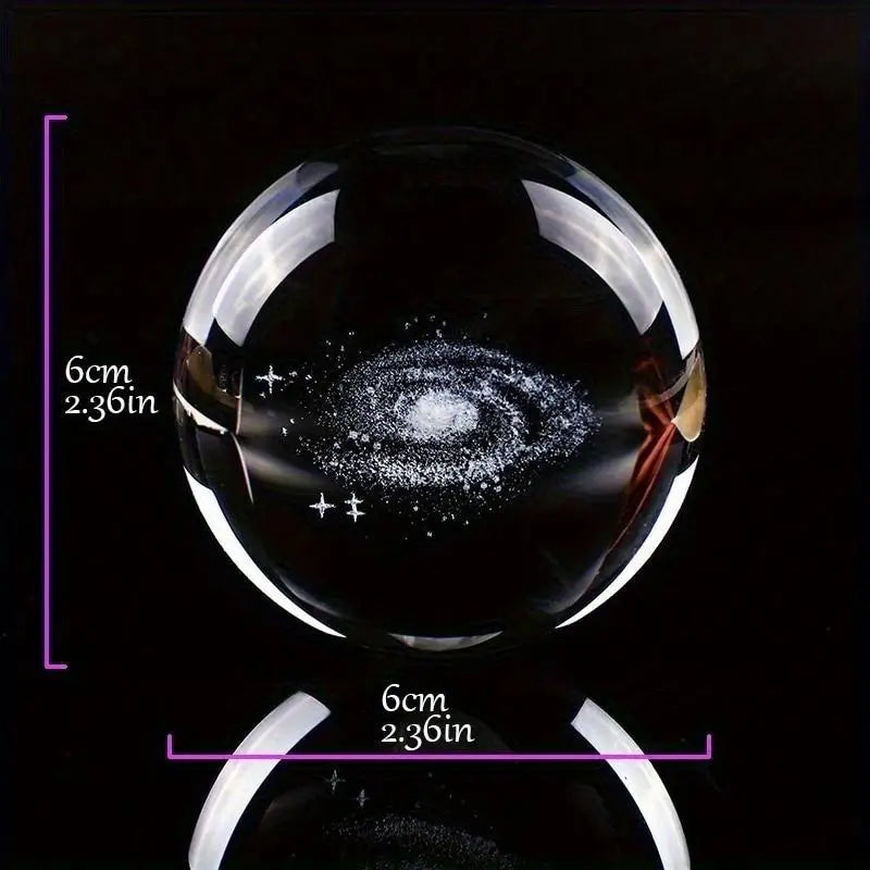 3D Laser Engraved Galaxy Crystal Ball – 6cm Glass Sphere Decorative Glass Sphere Axl