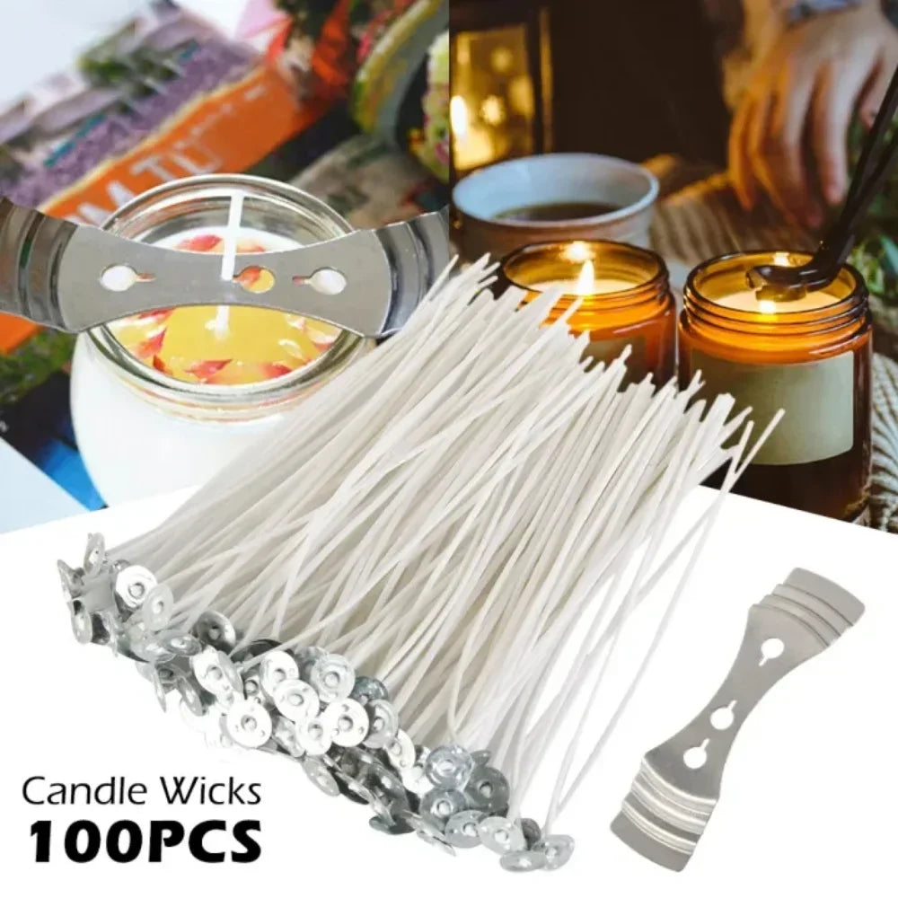 100pc Pure Cotton Candle Wicks – DIY Tealight & Floating Candles Candle Making Wicks Axl