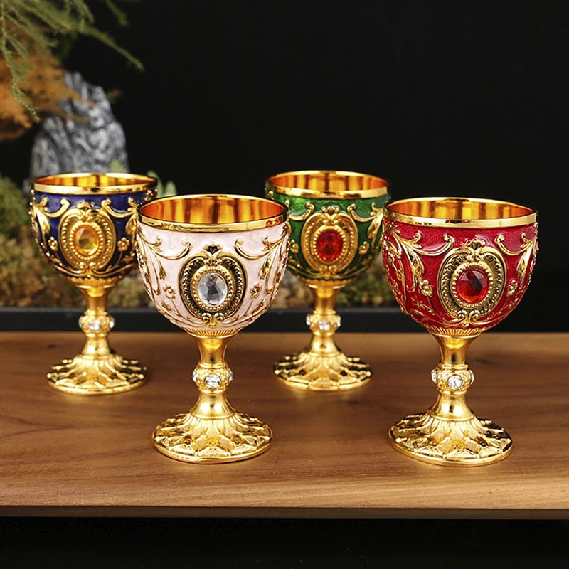 Embossed Metal Chalice Goblet – Vintage Wine & Bar Cup Metal Chalice Goblet Axl
