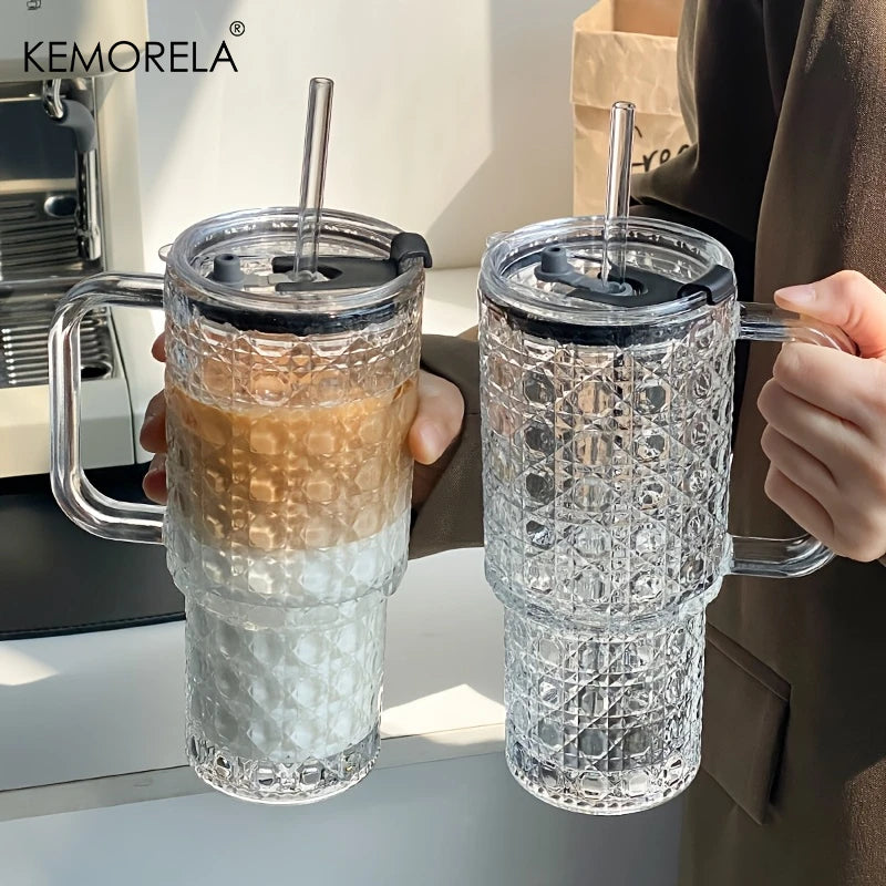 KEMORELA 700ml Insulated Glass Mug with Lid | Hot & Cold Insulated Glass Mug Axl