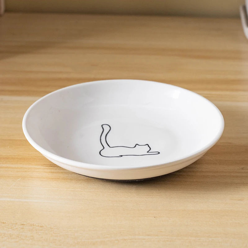 Ceramic Cat Food Bowl with Anti-Slip Silicone Pad Cat Food Bowl Axl A3