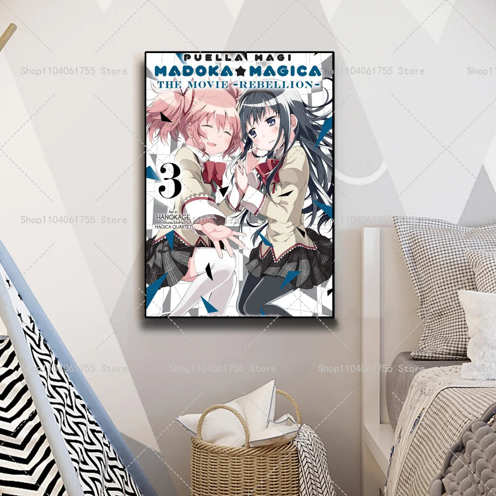 Puella Magi Madoka Magica Anime Wall Poster | Self-Adhesive Anime Wall Poster Axl