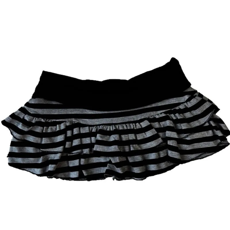 Y2K Striped Color Block A-Line Mini Skirt | Korean Street Style Mini Skirt Axl