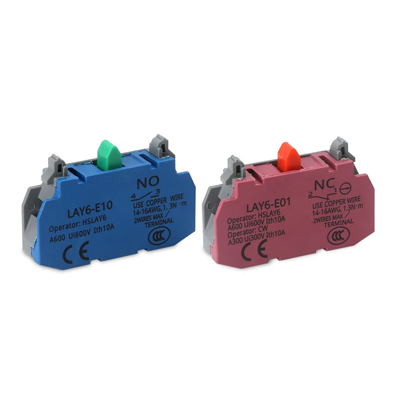 LAY6 22mm Push Button Switch – Momentary Self-Locking 1NO1NC Push Button Switch Axl