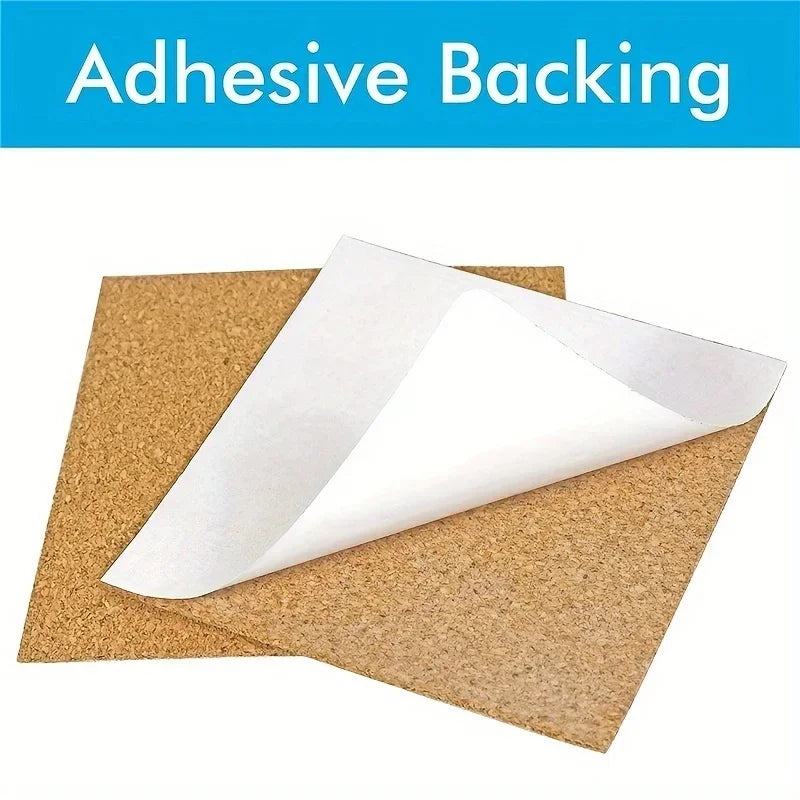 20-Piece Self-Adhesive Cork Coaster Tiles – Square & Round Pads Cork Coaster Tiles Axl