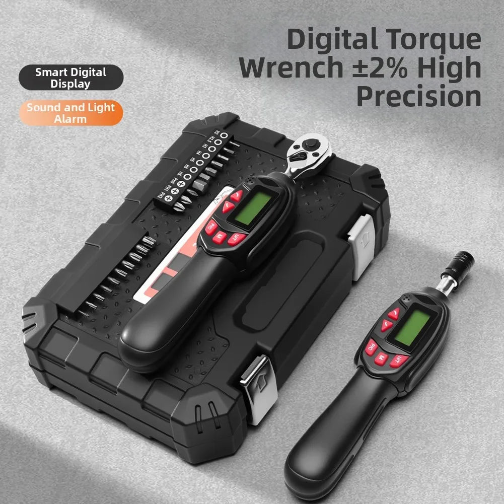 Digital Torque Wrench Set 1/4" Drive 0.08–8 Nm | 32-Piece Kit Digital Torque Wrench Axl