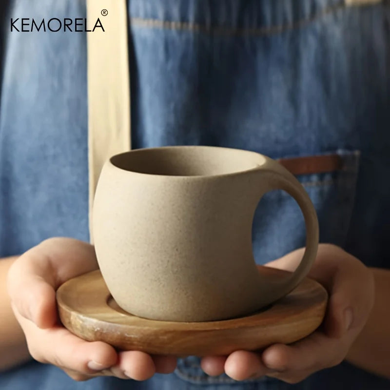 KEMORELA Ceramic Coffee Cup & Saucer 220ml | Elegant Mug Ceramic Coffee Mug Axl