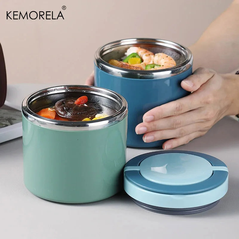 KEMORELA 304 Stainless Steel Insulated Lunch Jar 630/1000ml Thermal Lunch Jar Axl