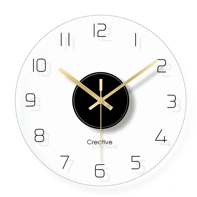 Nordic Glass Wall Clock – Silent Quartz 30cm Transparent Modern Wall Clock Axl A 12 inch