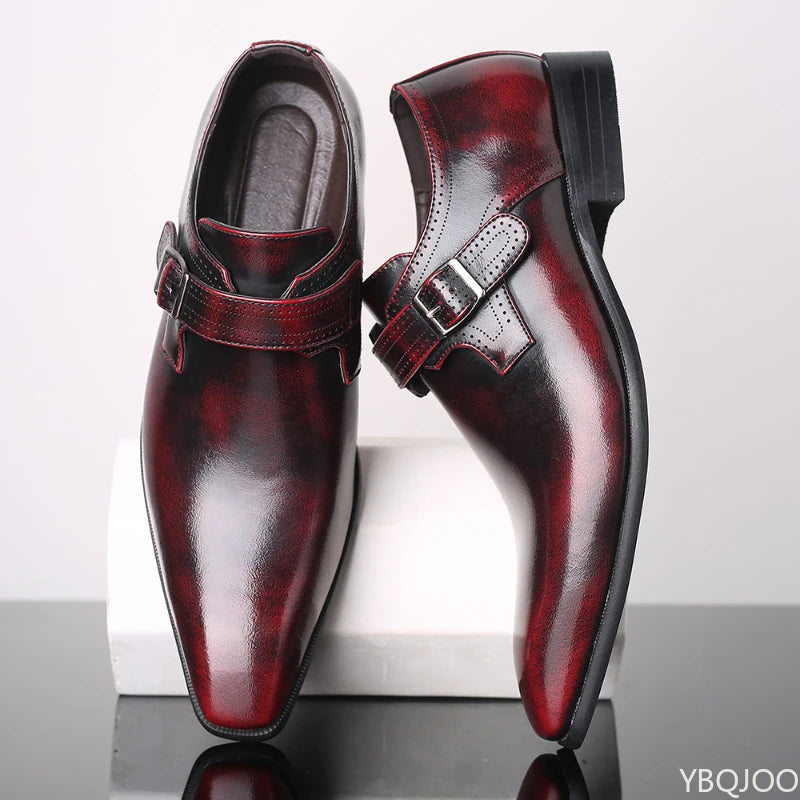 YBQJOO Men's Slip-On Dress Loafers | British Style Plus Size Men's Dress Loafers Axl