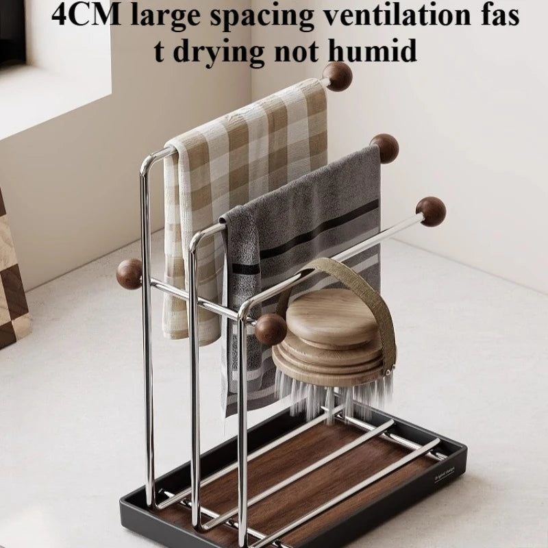 3-Tier Kitchen Rag Drain Rack – Countertop Dishcloth Organizer Kitchen Storage Rack Axl