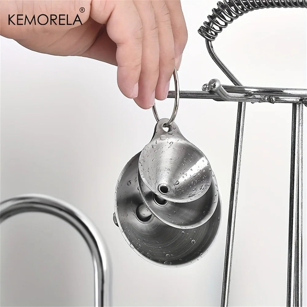 3-Piece Stainless Steel Kitchen Funnel Set – Oil, Wine & Liquid Kitchen Funnel Set Axl