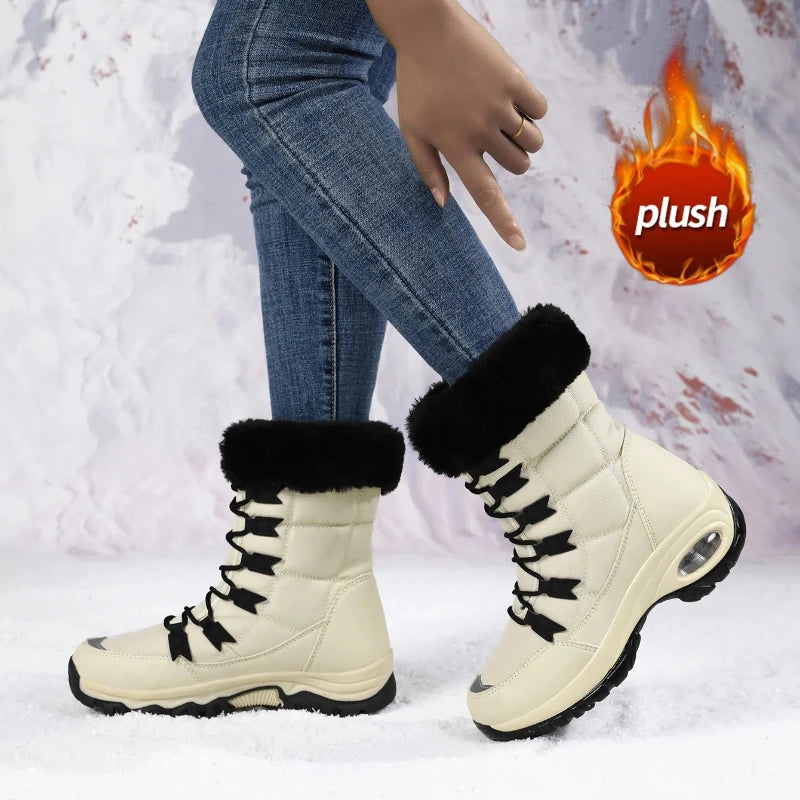 Women's Waterproof Winter Snow Boots – Warm Plush Non-Slip Women's Snow Boots Axl
