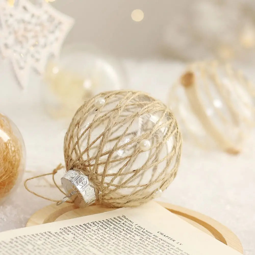6-Pack Transparent Christmas Ball Ornaments – 8cm Tree Decor Christmas Ornament Set Axl
