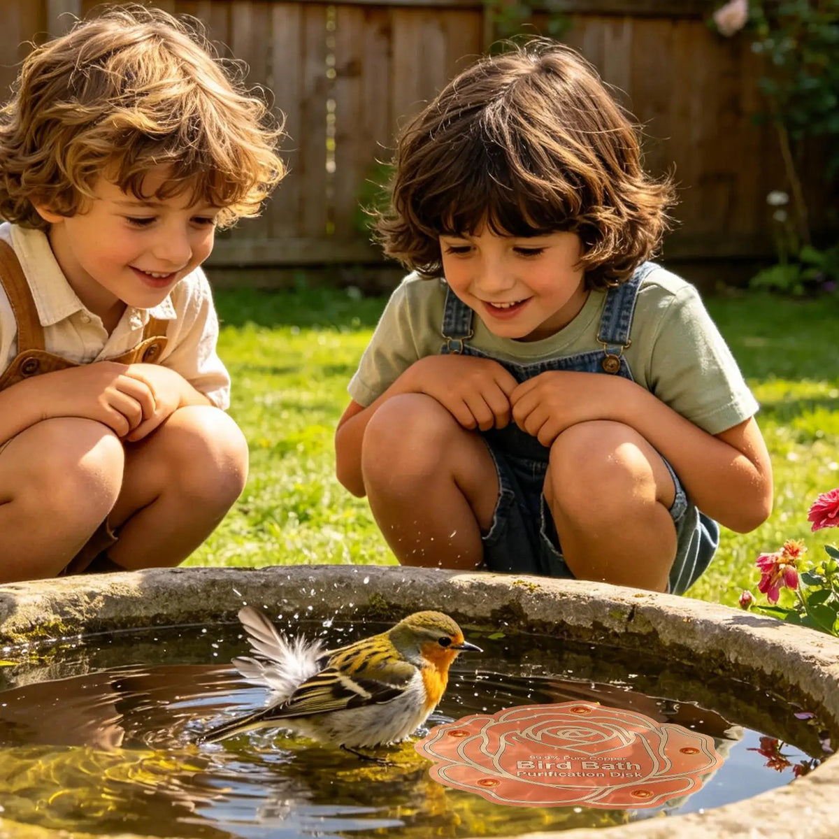 Copper Bird Bath Purifier Disk – Natural Ion Water Cleaner Bird Bath Accessory Axl