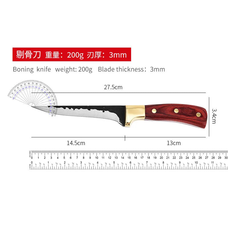 Handmade Forged Stainless Steel Kitchen Chef Knife | Wood Handle Kitchen Chef Knife Axl