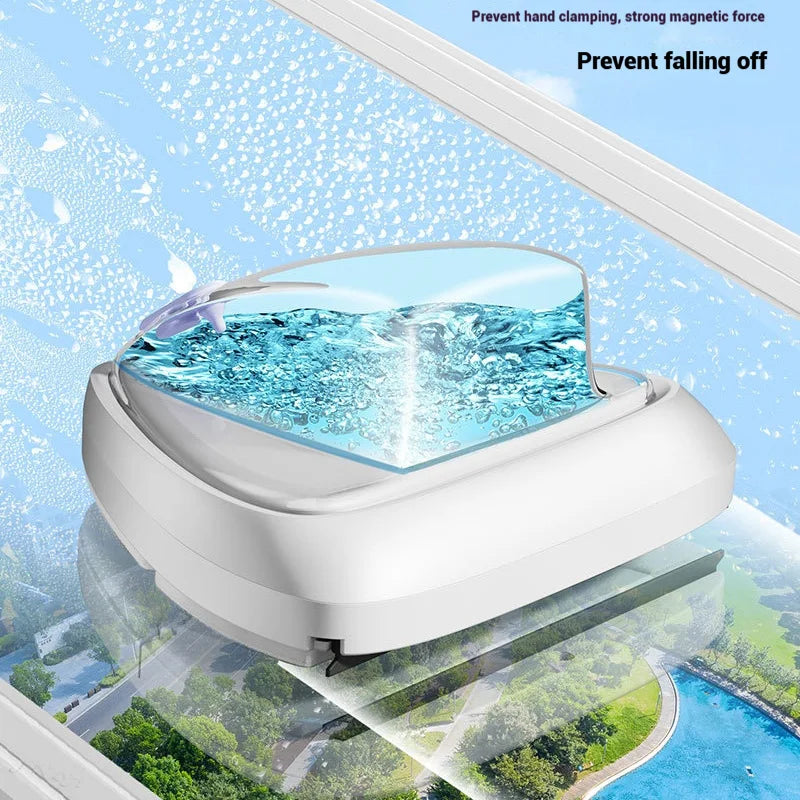 Magnetic Double-Sided Glass Wiper with Water Storage Tank Window Cleaning Tool Axl