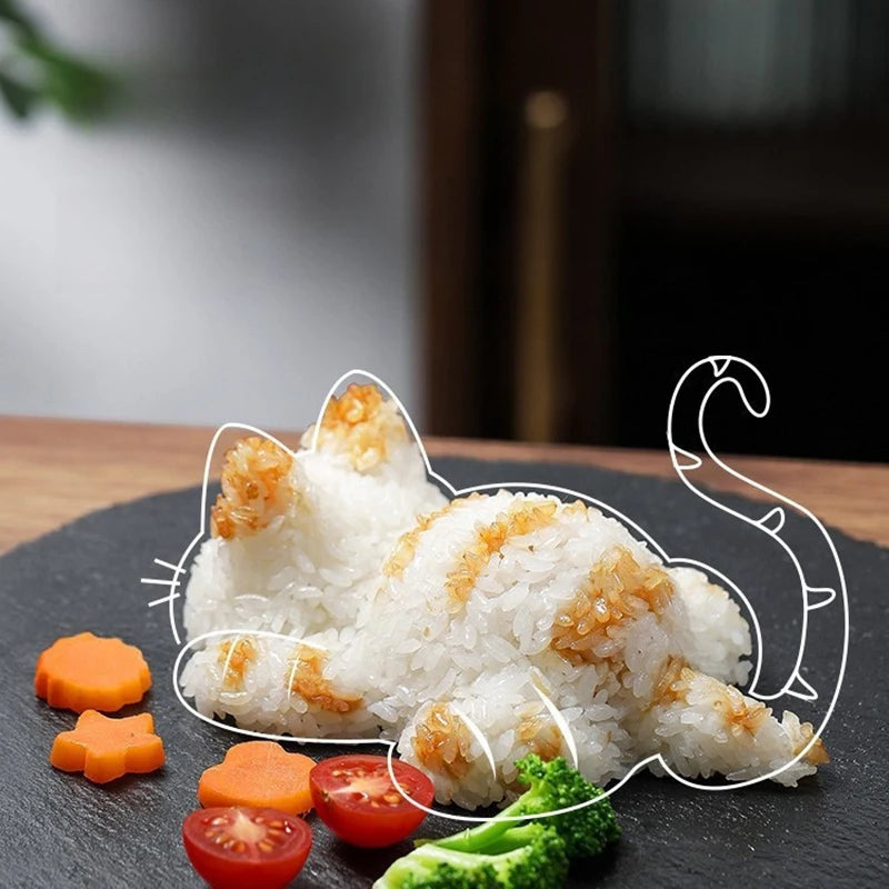 Cat Onigiri Mold Set – Animal Sushi & Rice Ball Shaper Sushi Rice Mold Axl