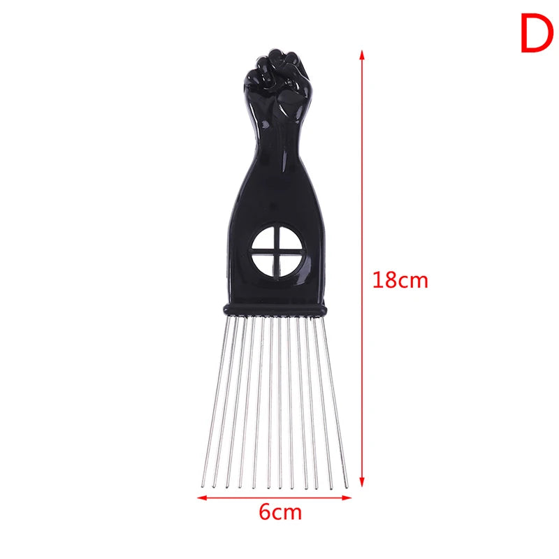 Black Fist Afro Metal Comb – Wide Tooth Natural Hair Pick Afro Hair Pick Comb Axl D