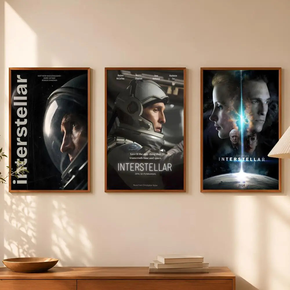 Interstellar Movie Poster Self-Stick HD PVC Waterproof Wall Art Wall Art Poster Axl