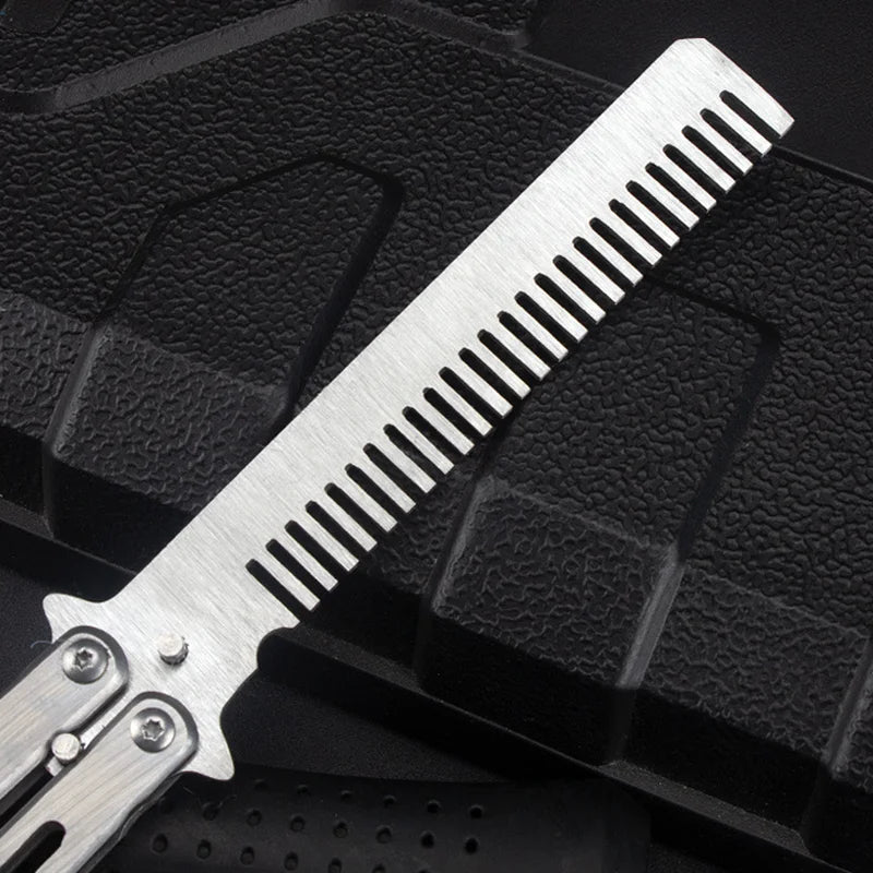Stainless Steel Butterfly Comb – Folding Practice Swing Comb Butterfly Practice Comb Axl
