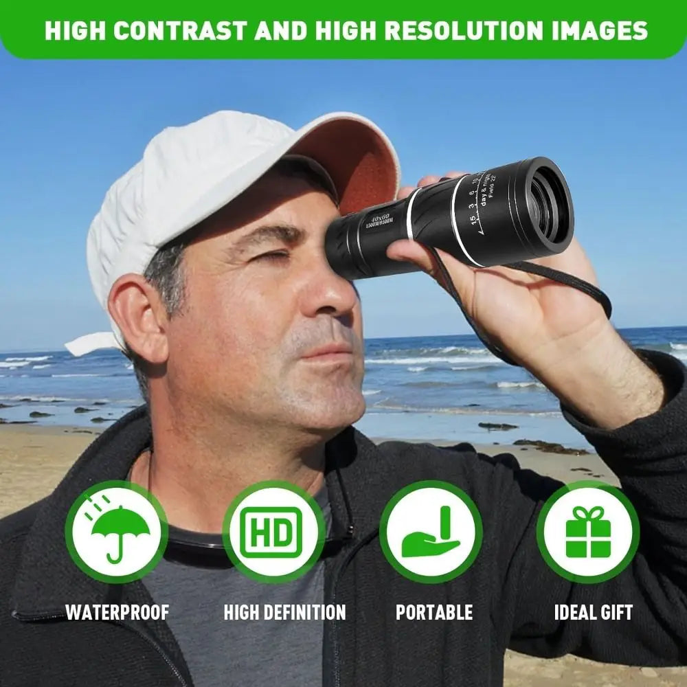 16x52 HD Monocular Telescope – BAK4, Fogproof, Low-Light Monocular Telescope Axl