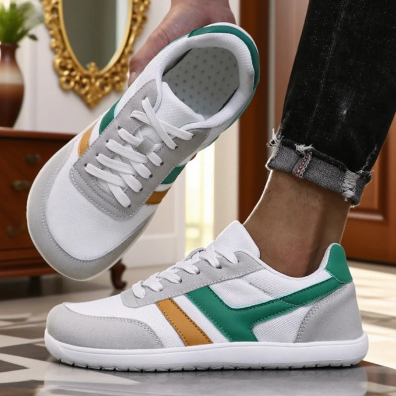 ZULIWAGN Barefoot Wide Toe Sneakers – Unisex Walking Shoes Barefoot Sneakers Axl White Green 39