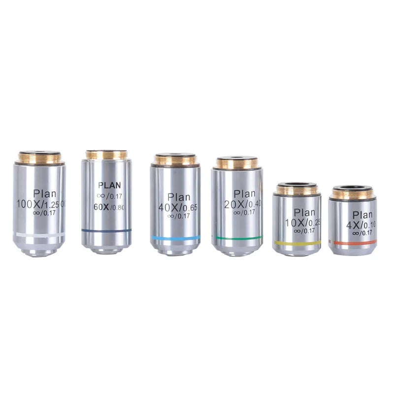 Achromatic Microscope Objective Lens 4X 10X 20X 40X 60X 100X Microscope Objective Lens Axl