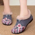 Women's Embroidered Snow Boots – Warm Plush Ankle Boots Women's Snow Boots Axl 42 GRAY