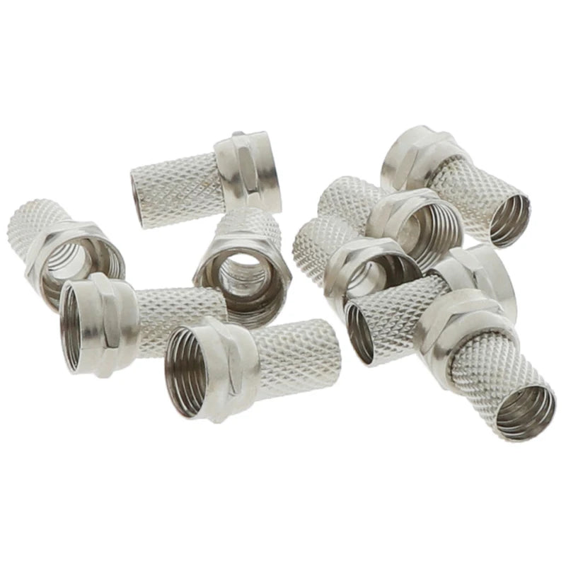 10-Pack Screw-On F Connectors for RG6 Coaxial Cable | Satellite TV Coaxial F Connector Axl