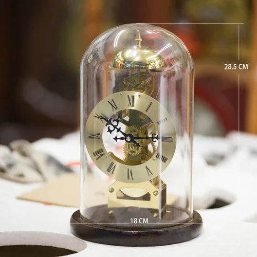 Nordic Antique Mechanical Desk Clock – Gold Metal Gear 8-Inch Mechanical Desk Clock Axl Style 7